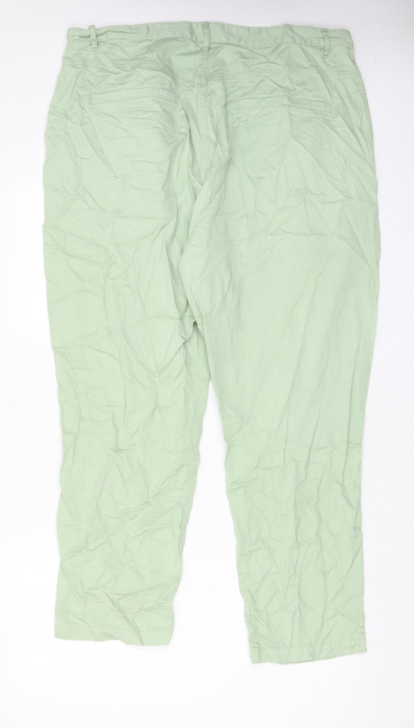 George Womens Green Cotton Straight Jeans Size 20 L29 in Regular Zip - Pockets