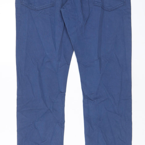 Autograph Mens Blue Cotton Straight Jeans Size 32 in L31 in Slim Zip - Pockets