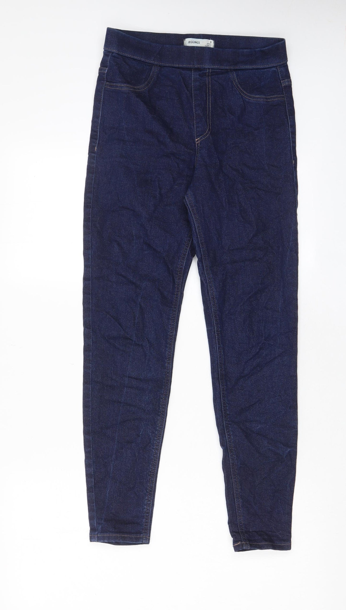 Marks and Spencer Womens Blue Cotton Jegging Jeans Size 8 L27 in Regular