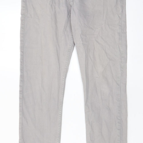 H&M Mens Grey Cotton Skinny Jeans Size 33 in L30 in Regular Zip - Pockets
