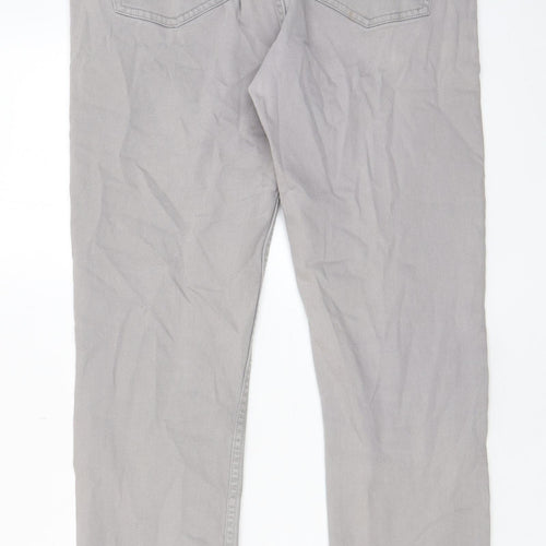 H&M Mens Grey Cotton Skinny Jeans Size 33 in L30 in Regular Zip - Pockets