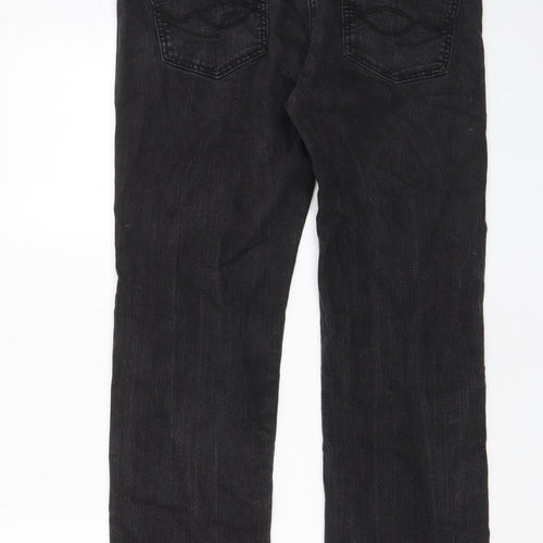 TU Womens Grey Cotton Straight Jeans Size 14 L29 in Regular Zip - Pockets