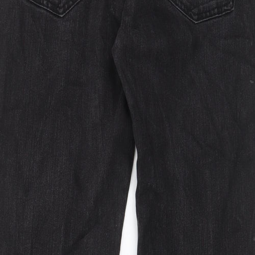 TU Womens Grey Cotton Straight Jeans Size 14 L29 in Regular Zip - Pockets