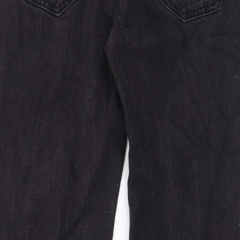 TU Womens Grey Cotton Straight Jeans Size 14 L29 in Regular Zip - Pockets