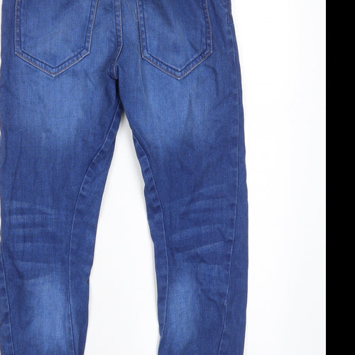 NEXT Boys Blue Cotton Straight Jeans Size 8 Years L21 in Regular Drawstring - Pockets