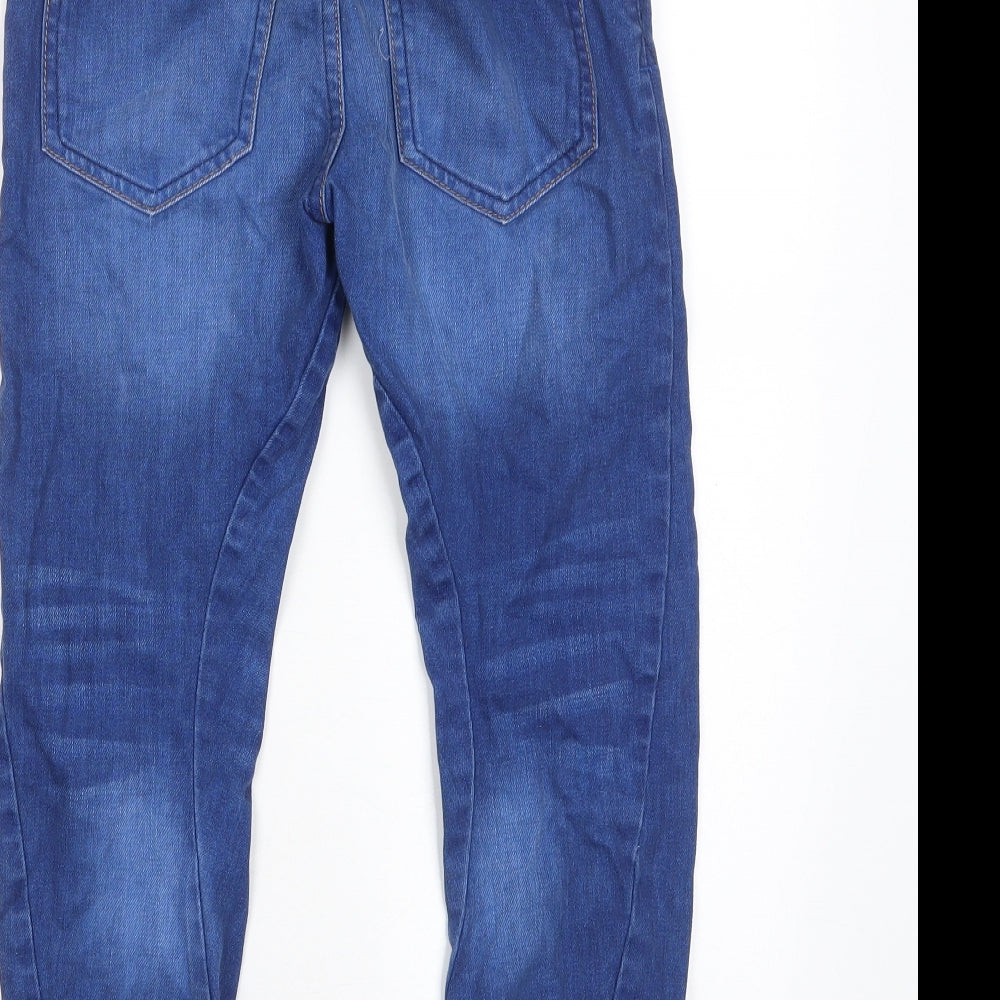 NEXT Boys Blue Cotton Straight Jeans Size 8 Years L21 in Regular Drawstring - Pockets