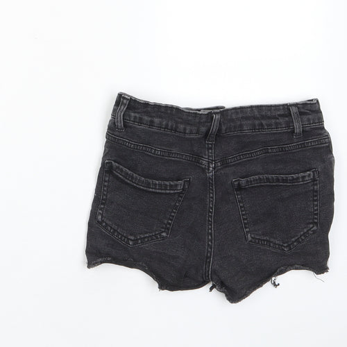 New Look Girls Grey Cotton Bermuda Shorts Size 10 Years Regular Zip - Distressed, Pockets