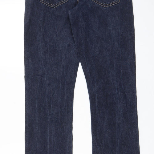 Cherokee Womens Blue Cotton Straight Jeans Size 10 L30 in Regular Zip - Pockets