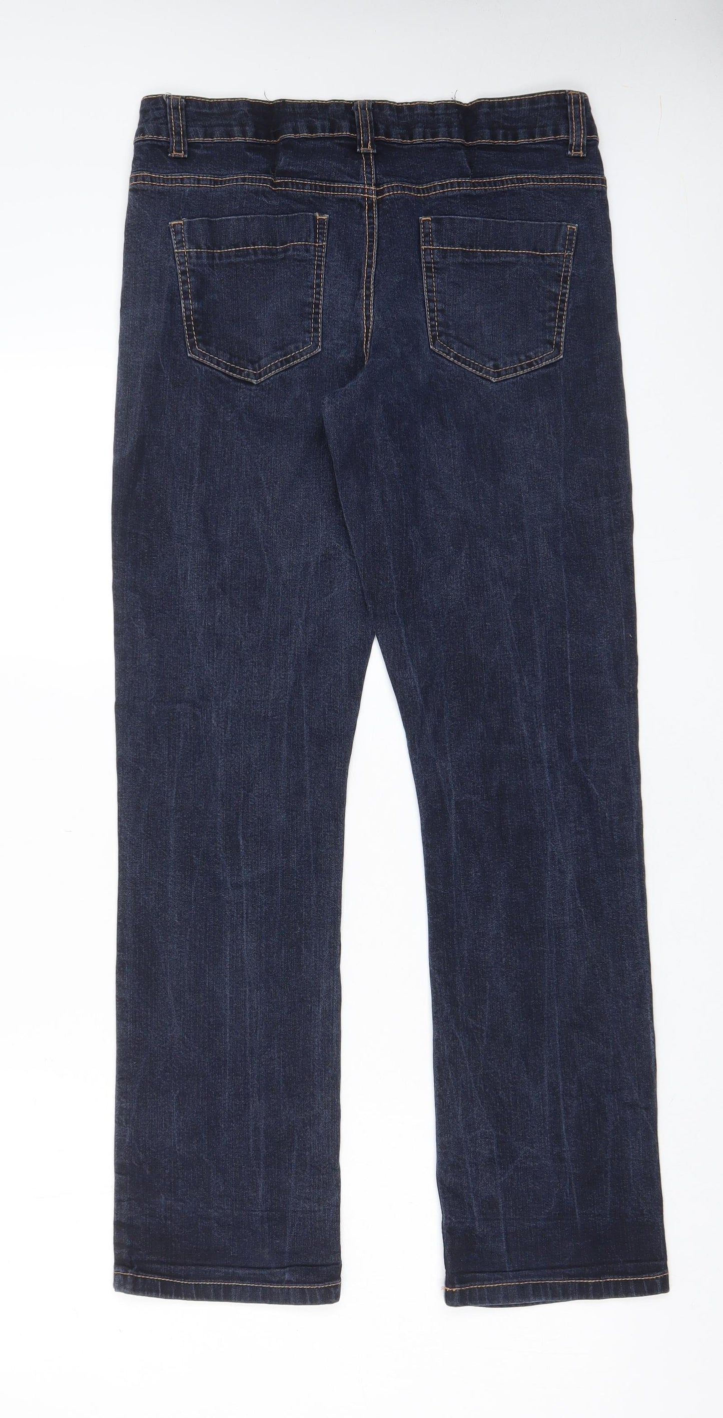 Cherokee Womens Blue Cotton Straight Jeans Size 10 L30 in Regular Zip - Pockets