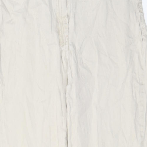 Denim & Co. Womens Beige Cotton Straight Jeans Size 16 L26 in Regular Zip - Pockets