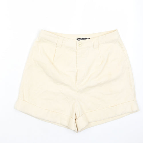 Nasty Gal Womens Beige Polyester Basic Shorts Size 6 L4 in Regular Zip - Pockets