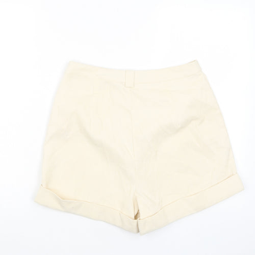Nasty Gal Womens Beige Polyester Basic Shorts Size 6 L4 in Regular Zip - Pockets