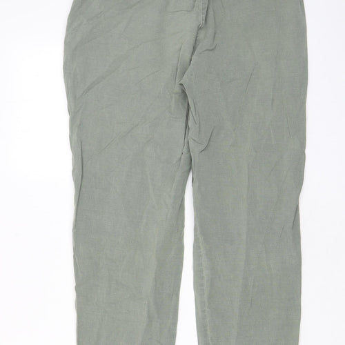 White Stuff Womens Green Cotton Straight Jeans Size 14 L29 in Regular Zip - Pockets