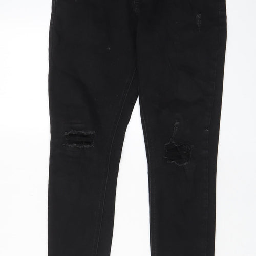 Asylum Womens Black Cotton Skinny Jeans Size 30 in L27 in Regular Zip - Pockets