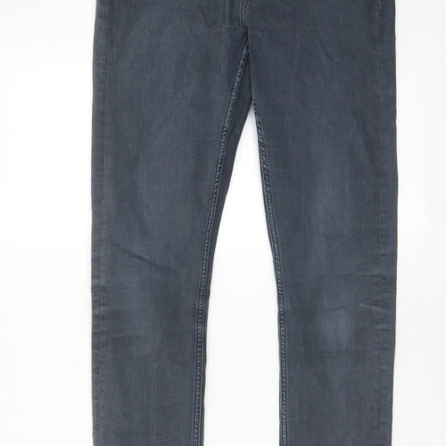 Topshop Womens Grey Cotton Skinny Jeans Size 28 in L32 in Regular Zip - Pockets
