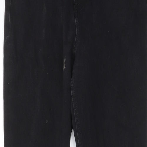 Marks and Spencer Womens Black Cotton Skinny Jeans Size 10 L29 in Regular Zip - Pockets