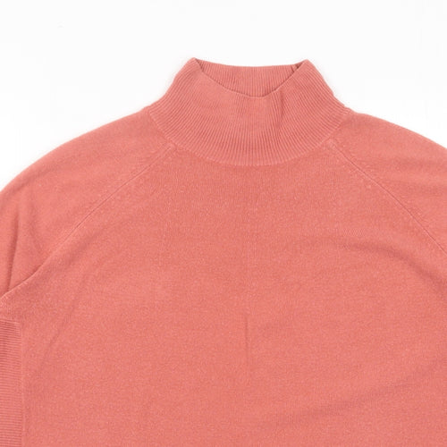 Marks and Spencer Womens Pink High Neck Acrylic Pullover Jumper Size S