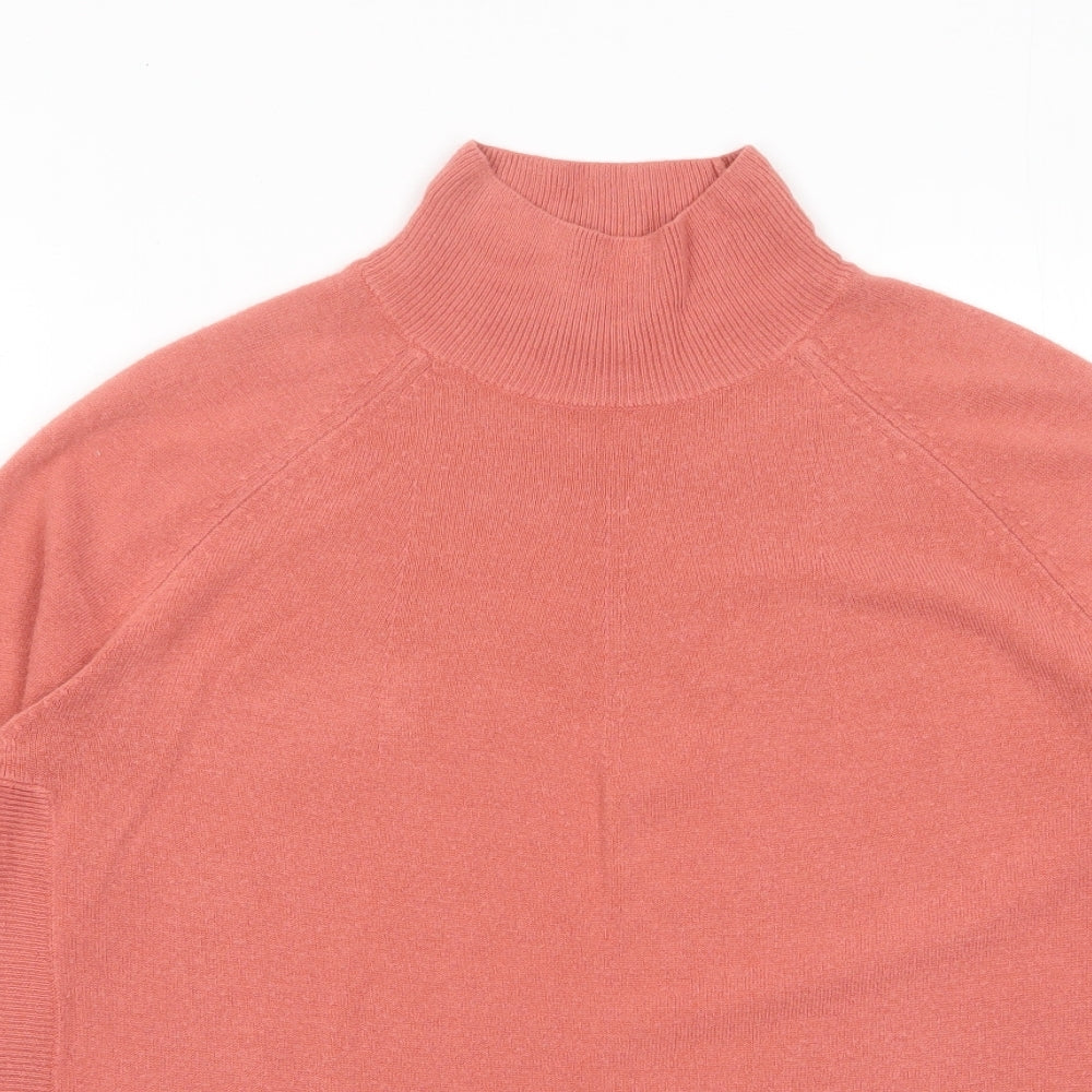 Marks and Spencer Womens Pink High Neck Acrylic Pullover Jumper Size S