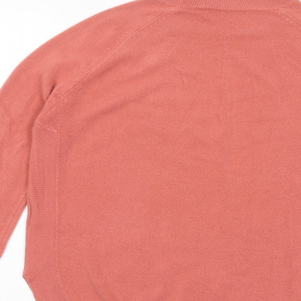 Marks and Spencer Womens Pink High Neck Acrylic Pullover Jumper Size S