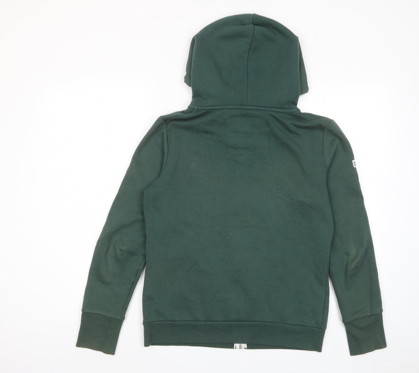 Superdry Womens Green Cotton Full Zip Hoodie Size 14 Zip - Logo, Embroided