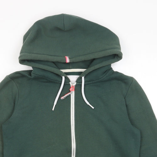 Superdry Womens Green Cotton Full Zip Hoodie Size 14 Zip - Logo, Embroided