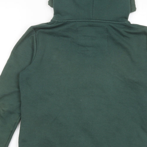 Superdry Womens Green Cotton Full Zip Hoodie Size 14 Zip - Logo, Embroided
