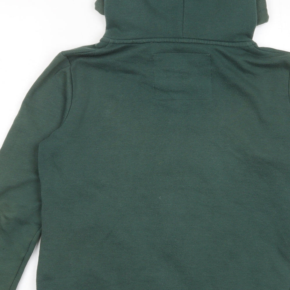 Superdry Womens Green Cotton Full Zip Hoodie Size 14 Zip - Logo, Embroided