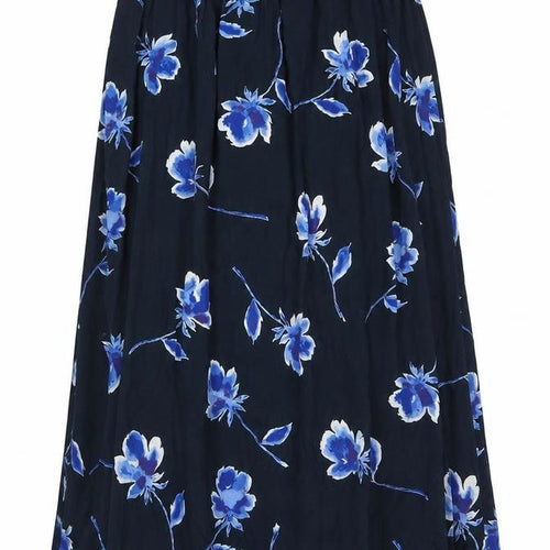 Anna Morelle Womens Blue Floral Viscose A-Line Skirt Size 30 in