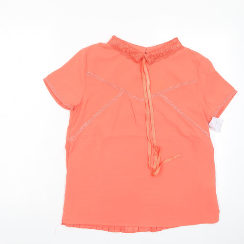 Grace & Mila Womens Pink Polyester Basic T-Shirt Size M Collared - Embroidered
