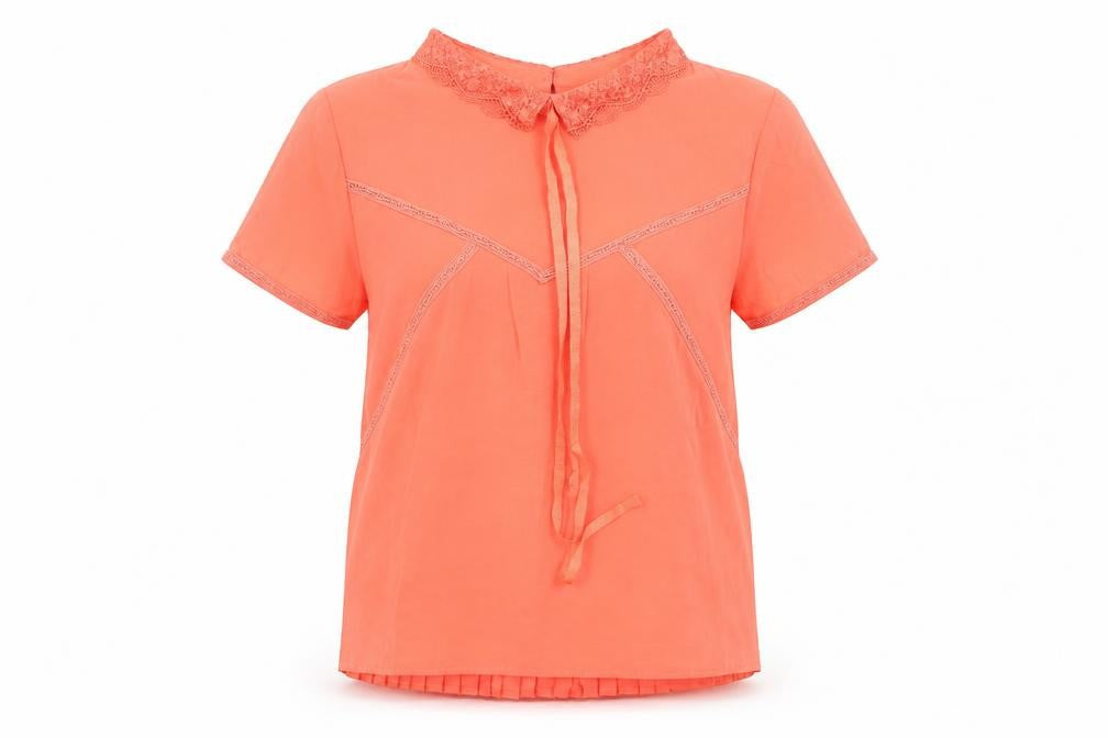 Grace & Mila Womens Pink Polyester Basic T-Shirt Size M Collared - Embroidered