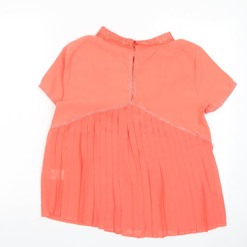 Grace & Mila Womens Pink Polyester Basic T-Shirt Size M Collared - Embroidered