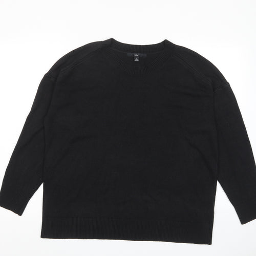 NEXT Mens Black Crew Neck Acrylic Pullover Jumper Size L Long Sleeve