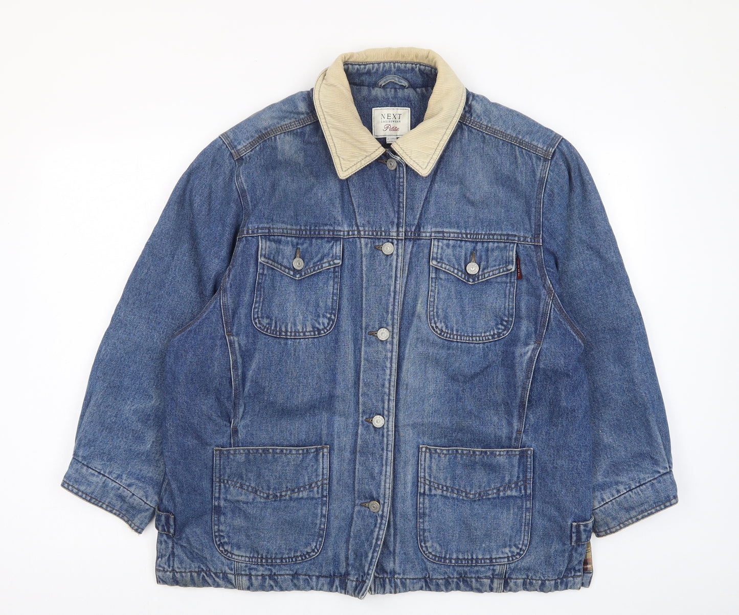 NEXT Womens Blue Jacket Size L Button - Pockets