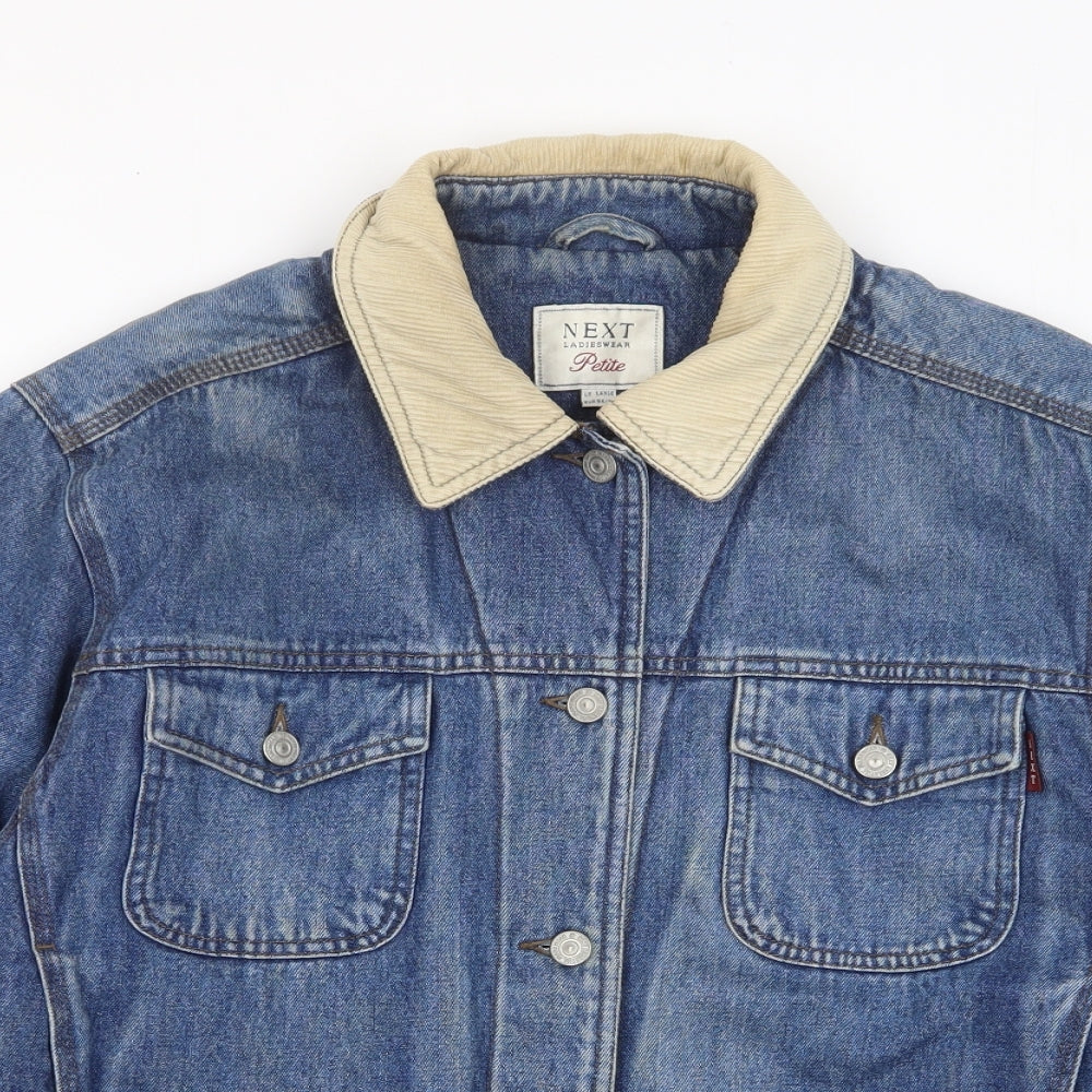 NEXT Womens Blue Jacket Size L Button - Pockets