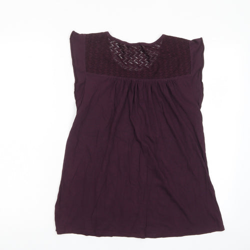Gap Womens Purple Cotton Basic T-Shirt Size S Crew Neck