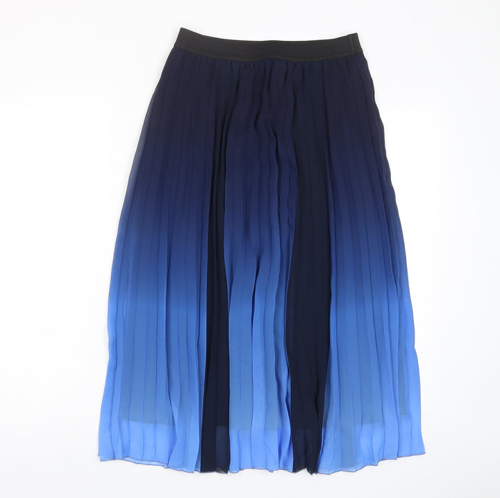 Selected Girls Blue Ombré Polyester A-Line Skirt Size 15-16 Years Regular Pull On - Pleated