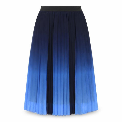 Selected Girls Blue Ombré Polyester A-Line Skirt Size 15-16 Years Regular Pull On - Pleated