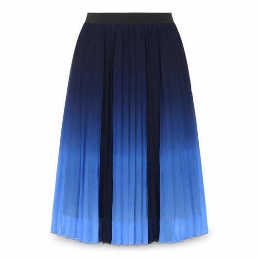 Selected Girls Blue Ombré Polyester A-Line Skirt Size 15-16 Years Regular Pull On - Pleated