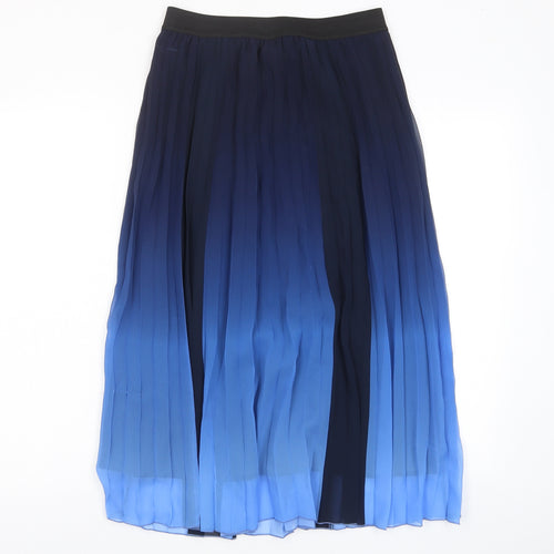 Selected Girls Blue Ombré Polyester A-Line Skirt Size 15-16 Years Regular Pull On - Pleated