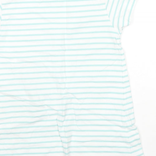 Mountain Warehouse Girls Blue Striped Cotton Tunic T-Shirt Size 9-10 Years Round Neck Pullover - Flamingo