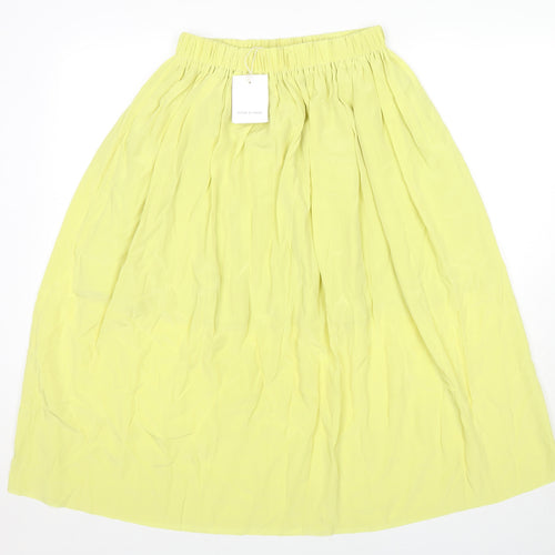 Samsøe Samsøe Womens Yellow Polyester Pleated Skirt Size S