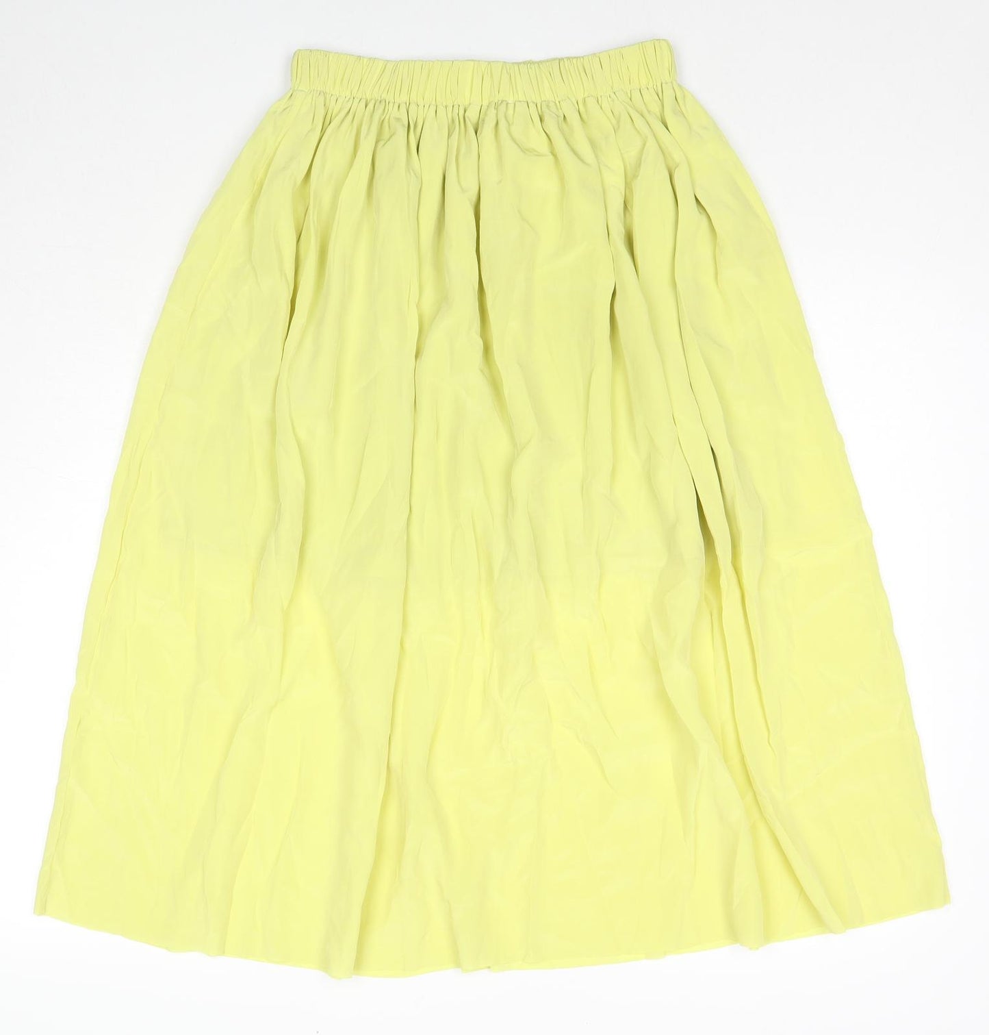 Samsøe Samsøe Womens Yellow Polyester Pleated Skirt Size S