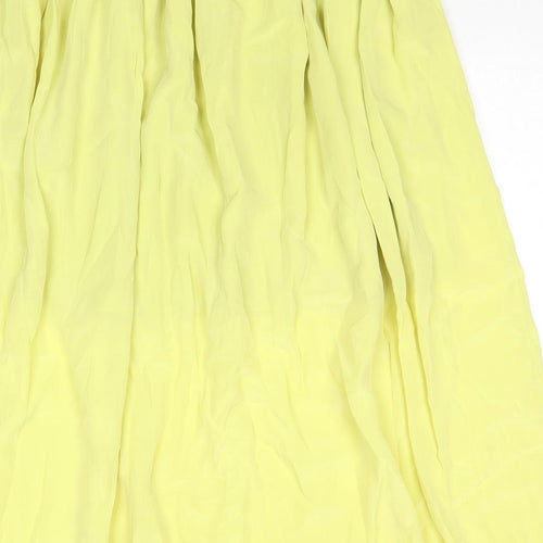 Samsøe Samsøe Womens Yellow Polyester Pleated Skirt Size S