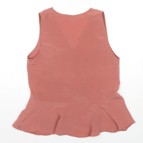 River Island Womens Brown Polyester Basic Tank Size 10 Round Neck
