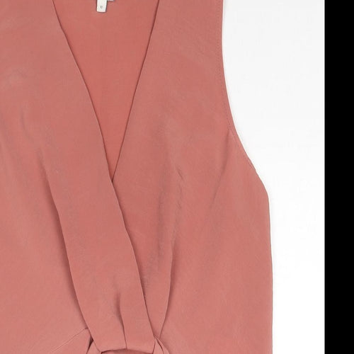 River Island Womens Brown Polyester Basic Tank Size 10 Round Neck