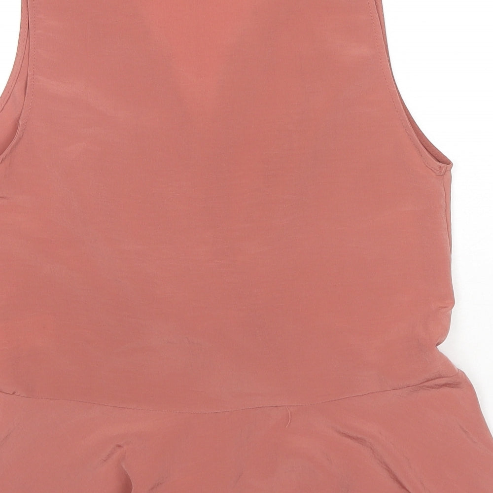 River Island Womens Brown Polyester Basic Tank Size 10 Round Neck