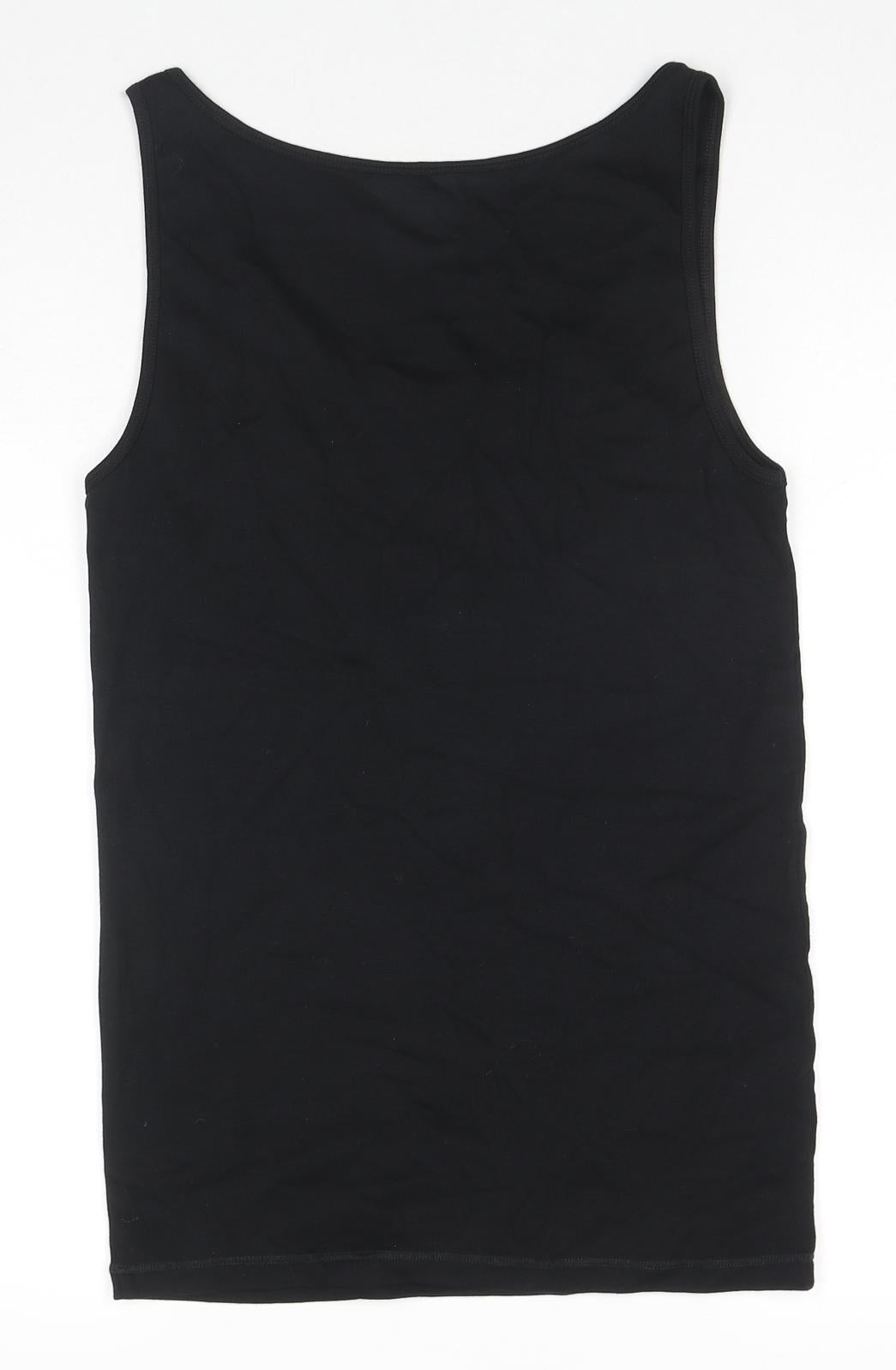 Gap Womens Black Cotton Basic Tank Size L Round Neck