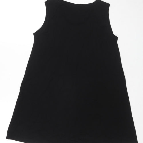 Aino Womens Black Viscose Tunic Tank Size M Round Neck