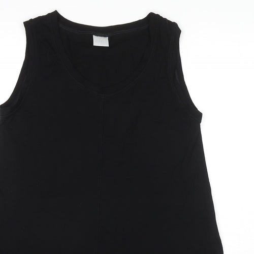 Aino Womens Black Viscose Tunic Tank Size M Round Neck