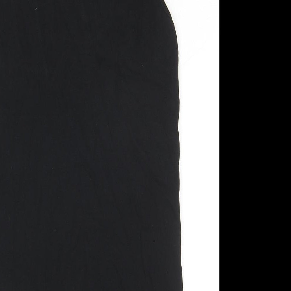 Marks and Spencer Womens Black Cotton Basic T-Shirt Size 14 Round Neck